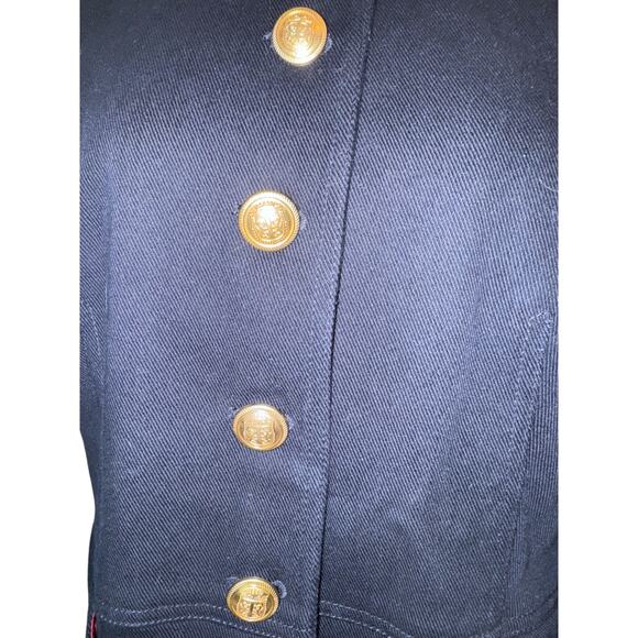 Talbots Navy Military Jacket Gold Buttons Size 14 - Picture 8 of 14